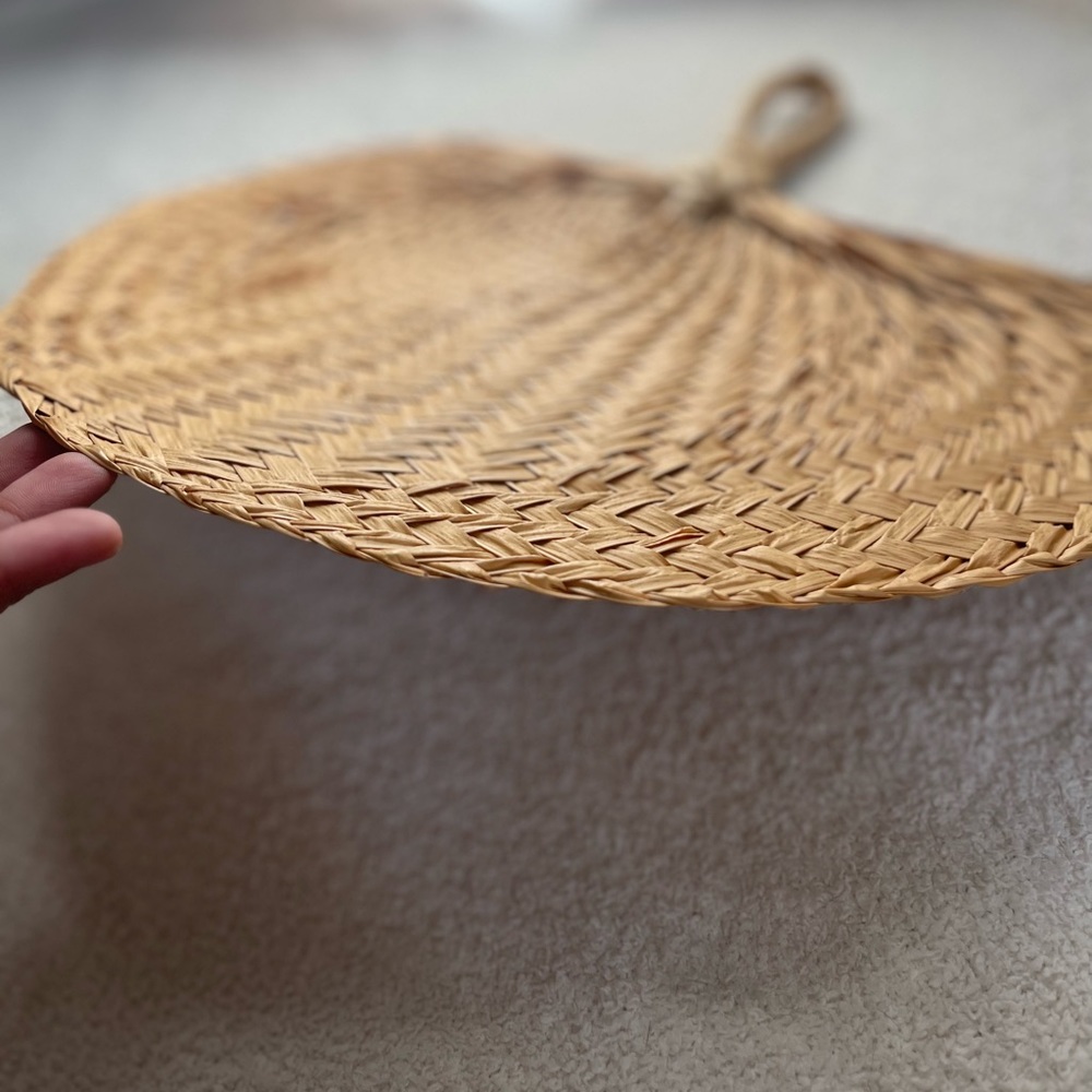 Natural Raffia Hand Fans - Picture 3 of 6